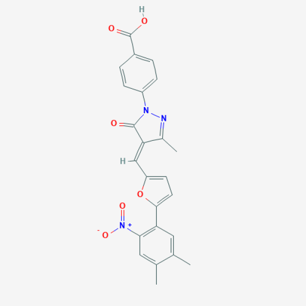 Structure image - (E)-4-(4-((5-(4,5-Dimethyl-2-nitrophenyl)furan-2-yl)Methylene)-3-Methyl-5-oxo-4,5-dihydro-1H-pyrazol-1-yl)benzoic acid