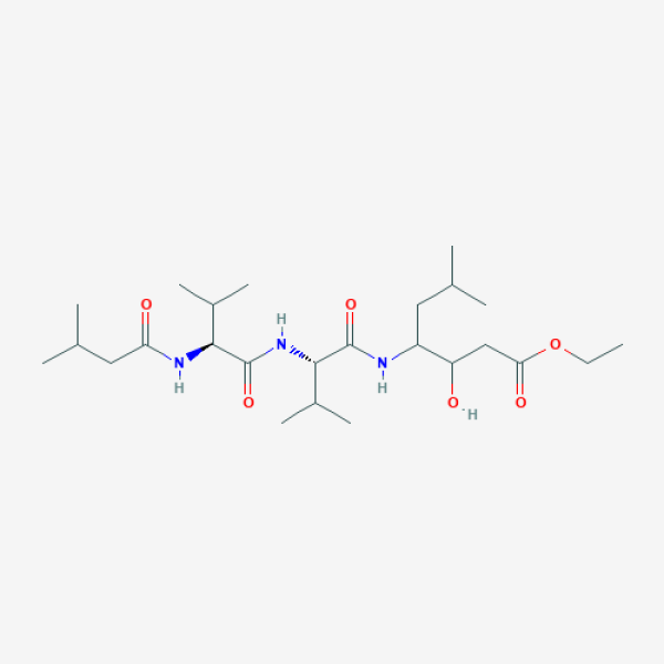 Structure image - Ethyl 3-hydroxy-6-methyl-4-[[(2S)-3-methyl-2-[[(2S)-3-methyl-2-(3-methylbutanoylamino)butanoyl]amino]butanoyl]amino]heptanoate