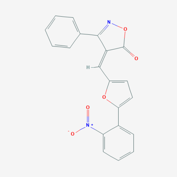 Structure image - 4-{[5-(2-Nitrophenyl)-2-furyl] methylene}-3-phenyl-5(4H)-isoxazolone