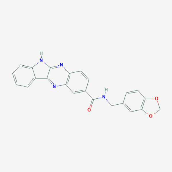 Structure image - N-(1,3-Benzodioxol-5-ylmethyl)-6H-indolo[2,3-b]quinoxaline-2-carboxamide