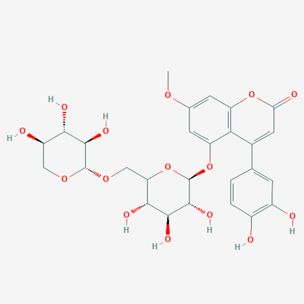 Structure image - 4-(3,4-Dihydroxyphenyl)-7-methoxy-5-[(2S,3R,4S,5S)-3,4,5-trihydroxy-6-[[(2S,3R,4S,5R)-3,4,5-trihydroxyoxan-2-yl]oxymethyl]oxan-2-yl]oxychromen-2-one