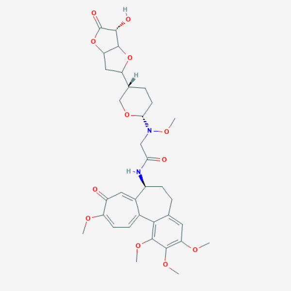 Structure image - 2-[[(2R,5R)-5-[(6R)-6-Hydroxy-5-oxo-3,3a,6,6a-tetrahydro-2H-furo[3,2-b]furan-2-yl]oxan-2-yl]-methoxyamino]-N-[(7S)-1,2,3,10-tetramethoxy-9-oxo-6,7-dihydro-5H-benzo[a]heptalen-7-yl]acetamide