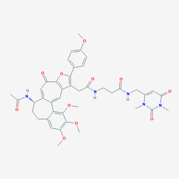 Structure image - N-3-{[(7S)-7-(acetylamino)-1,2,3-trimethoxy-11-(4-methoxyphenyl)-9-oxo-5,6,7,9-tetrahydrobenzo[9,10]heptaleno[3,2-b]furan-12-yl]acetyl}-N-[(1,3-dimethyl-2,6-dioxo-1,2,3,6-tetrahydropyrimidin-4-yl)methyl]-beta-alaninamide
