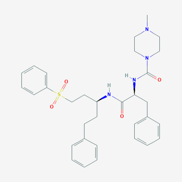 Structure image - N-[(2S)-1-[[(3S)-1-(benzenesulfonyl)-5-phenylpentan-3-yl]amino]-1-oxo-3-phenylpropan-2-yl]-4-methylpiperazine-1-carboxamide