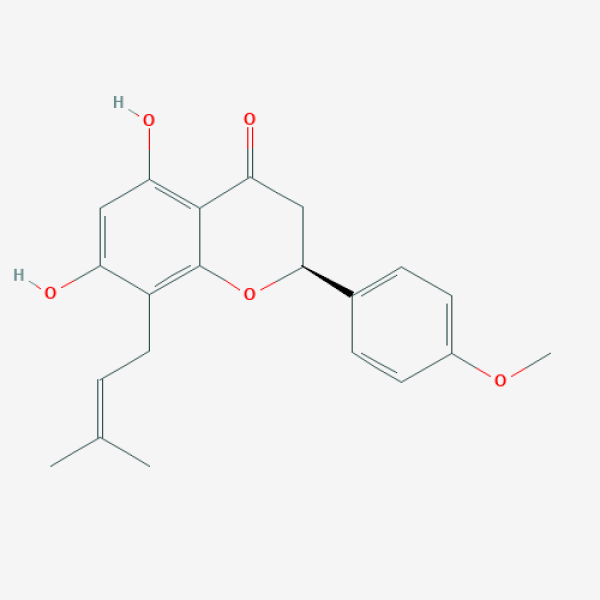 Structure image - (S)-5,7-Dihydroxy-2-(4-methoxyphenyl)-8-(3-methylbut-2-enyl)chroman-4-one