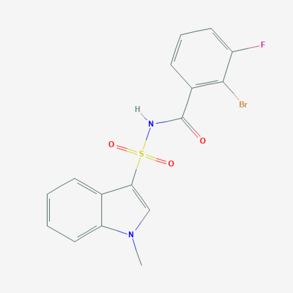 Structure image - 2-Bromo-3-fluoro-N-[(1-methyl-1H-indol-3-yl)sulfonyl]benzamide