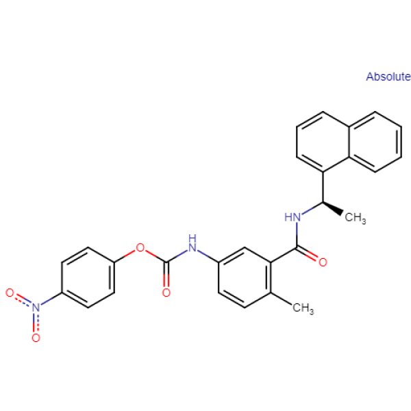 Structure image - 5-(((4-nitrophenoxy)carbonyl)amino)-2-methyl-N-[(1R)-1-naphthalen-1-ylethyl]benzamide
