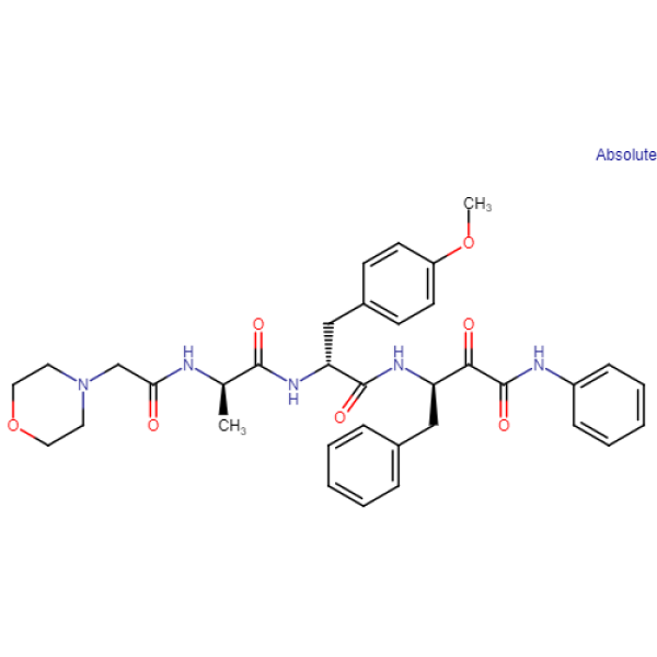 Structure image - (S)-3-((S)-3-(4-methoxyphenyl)-2-((S)-2-(2-morpholinoacetamido)propanamido) propanamido)-2-oxo-N,4-diphenylbutanamide