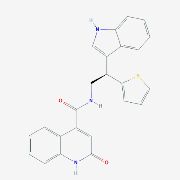 Structure image - N-[(2R)-2-(1H-Indol-3-yl)-2-thiophen-2-ylethyl]-2-oxo-1H-quinoline-4-carboxamide