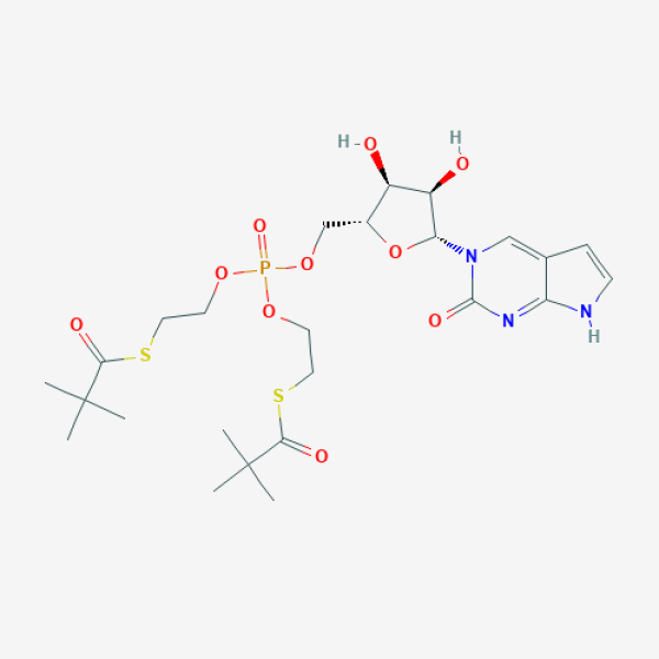Structure image - S-[2-[[(2R,3S,4R,5R)-3,4-Dihydroxy-5-(2-oxo-7H-pyrrolo[2,3-d]pyrimidin-3-yl)oxolan-2-yl]methoxy-[2-(2,2-dimethylpropanoylsulfanyl)ethoxy]phosphoryl]oxyethyl] 2,2-dimethylpropanethioate