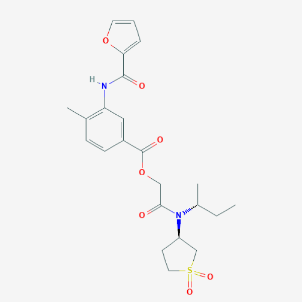 Structure image - [2-[[(2R)-Butan-2-yl]-[(3R)-1,1-dioxothiolan-3-yl]amino]-2-oxoethyl] 3-(furan-2-carbonylamino)-4-methylbenzoate