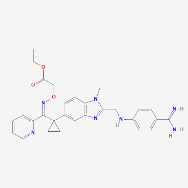 Structure image - Ethyl 2-[(E)-[[1-[2-[(4-carbamimidoylanilino)methyl]-1-methylbenzimidazol-5-yl]cyclopropyl]-pyridin-2-ylmethylidene]amino]oxyacetate