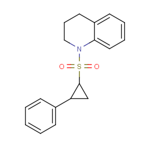 Structure image - Quinoline,1,2,3,4-tetrahydro-1-[(2-phenylcyclopropyl)sulfonyl]-trans-(8CI)